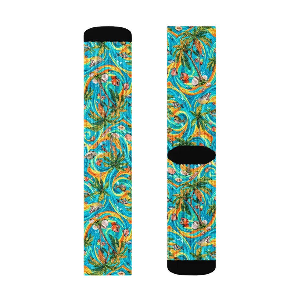 Paradise Gyre on Socks — Left Sock