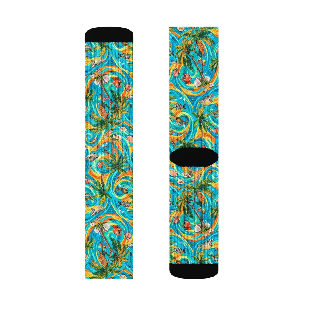 Paradise Gyre on Socks — Right Sock