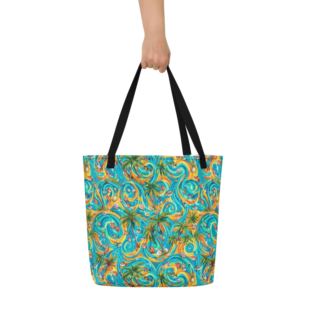 Paradise Gyre on Large Tote Bag W/ Pocket — Front