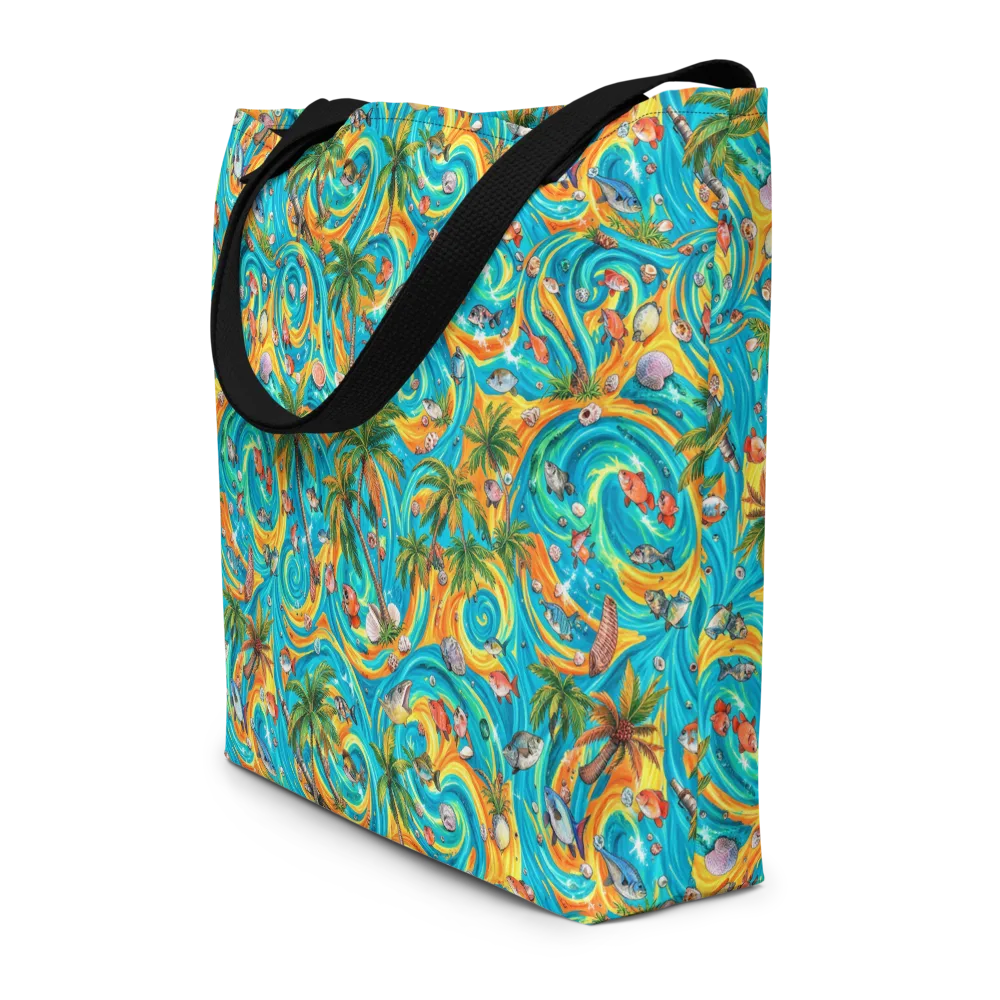 Paradise Gyre on Large Tote Bag W/ Pocket — Front