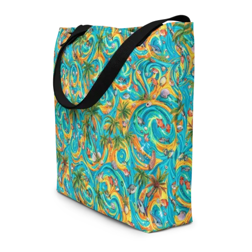 Paradise Gyre on a Large Tote Bag W/ Pocket