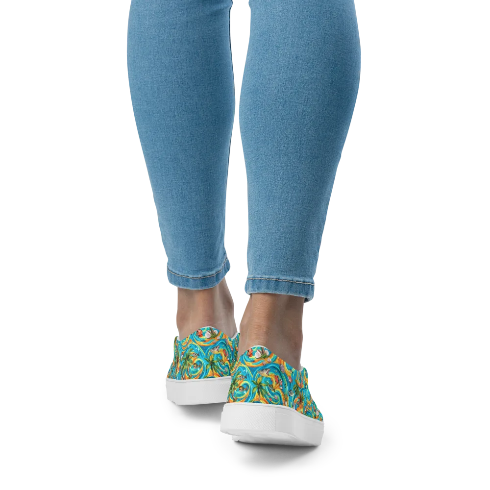Paradise Gyre on Women's Slip-On Canvas Shoes — Back