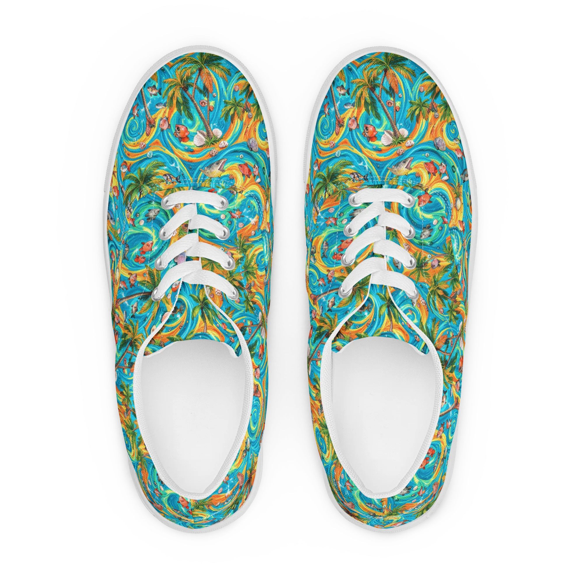 Paradise Gyre on Men's Lace-Up Canvas Shoes — Front