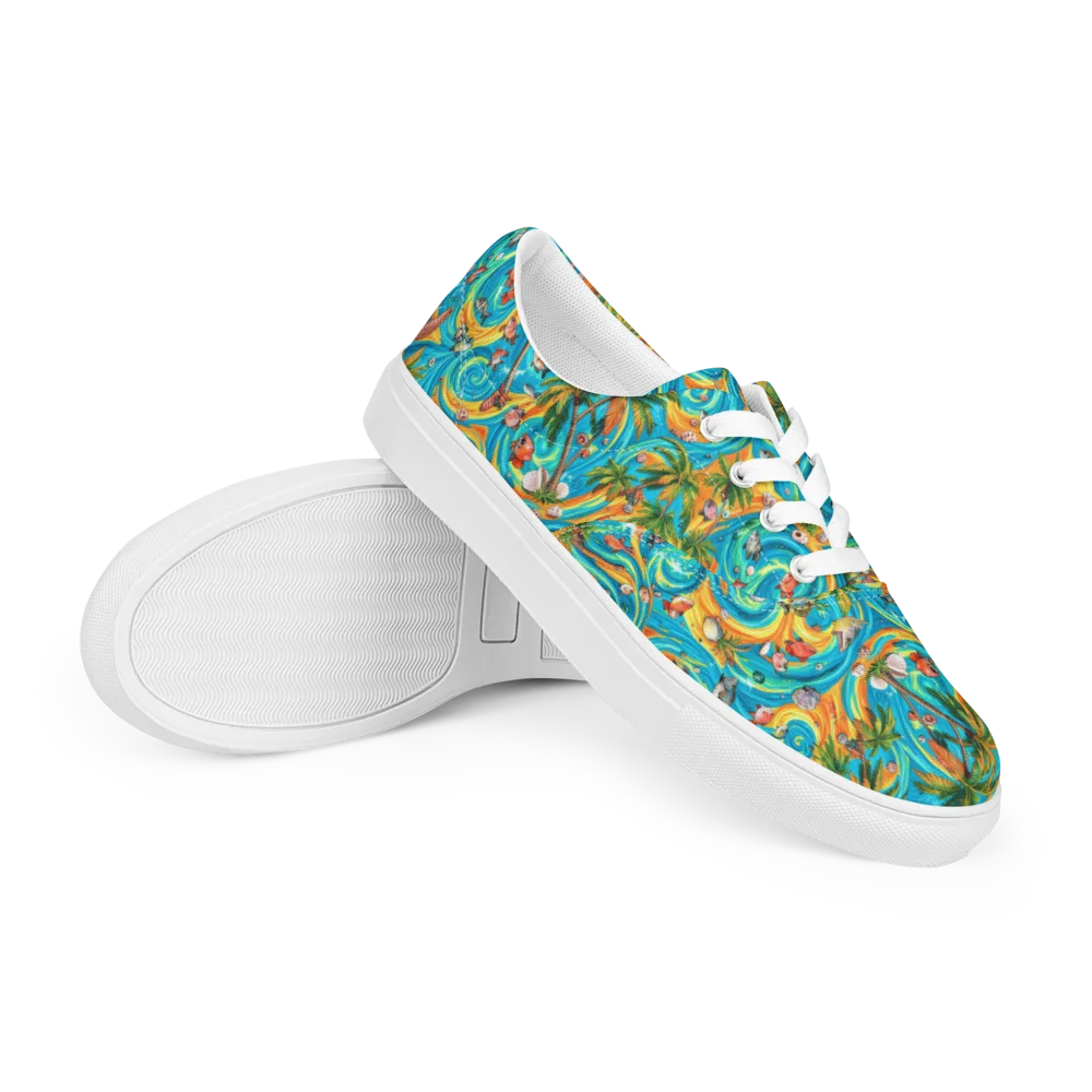 Paradise Gyre on Men's Lace-Up Canvas Shoes — Right Front