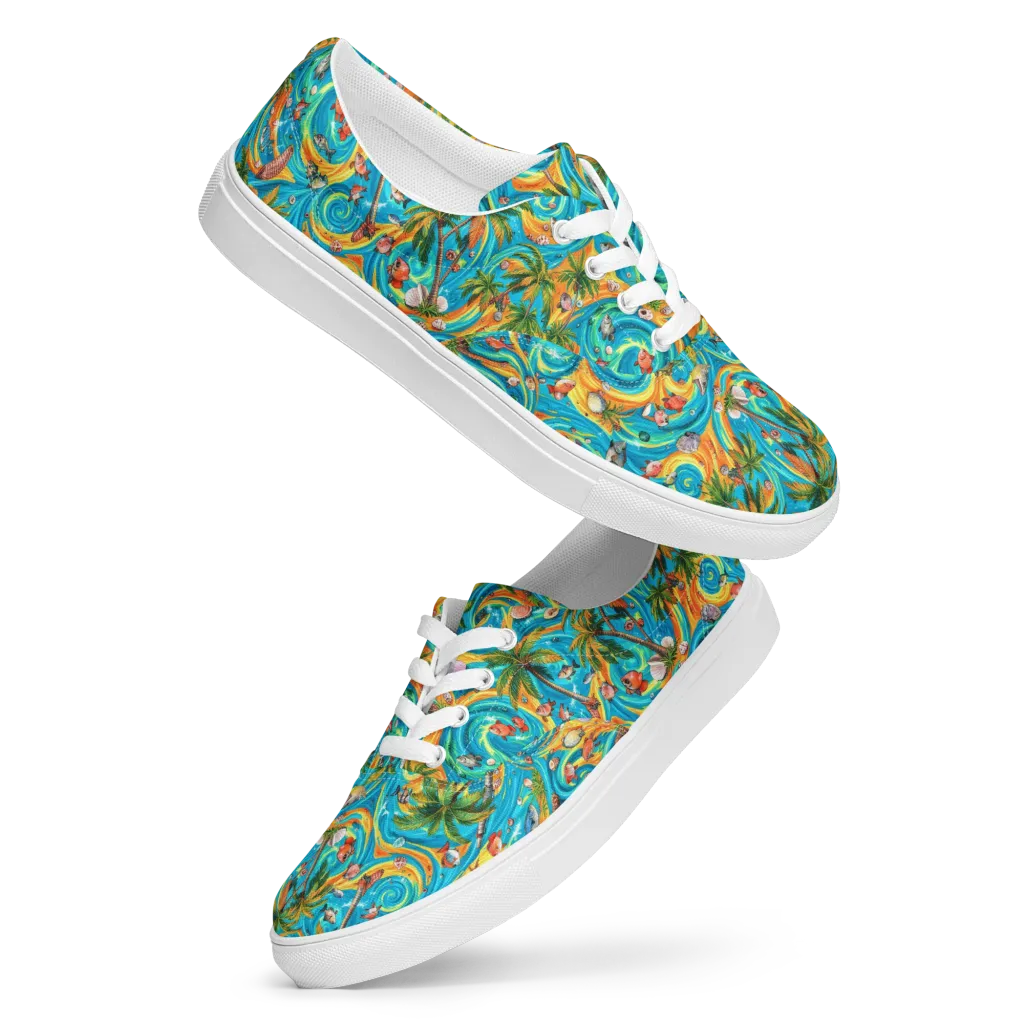 Paradise Gyre on Men's Lace-Up Canvas Shoes — Front