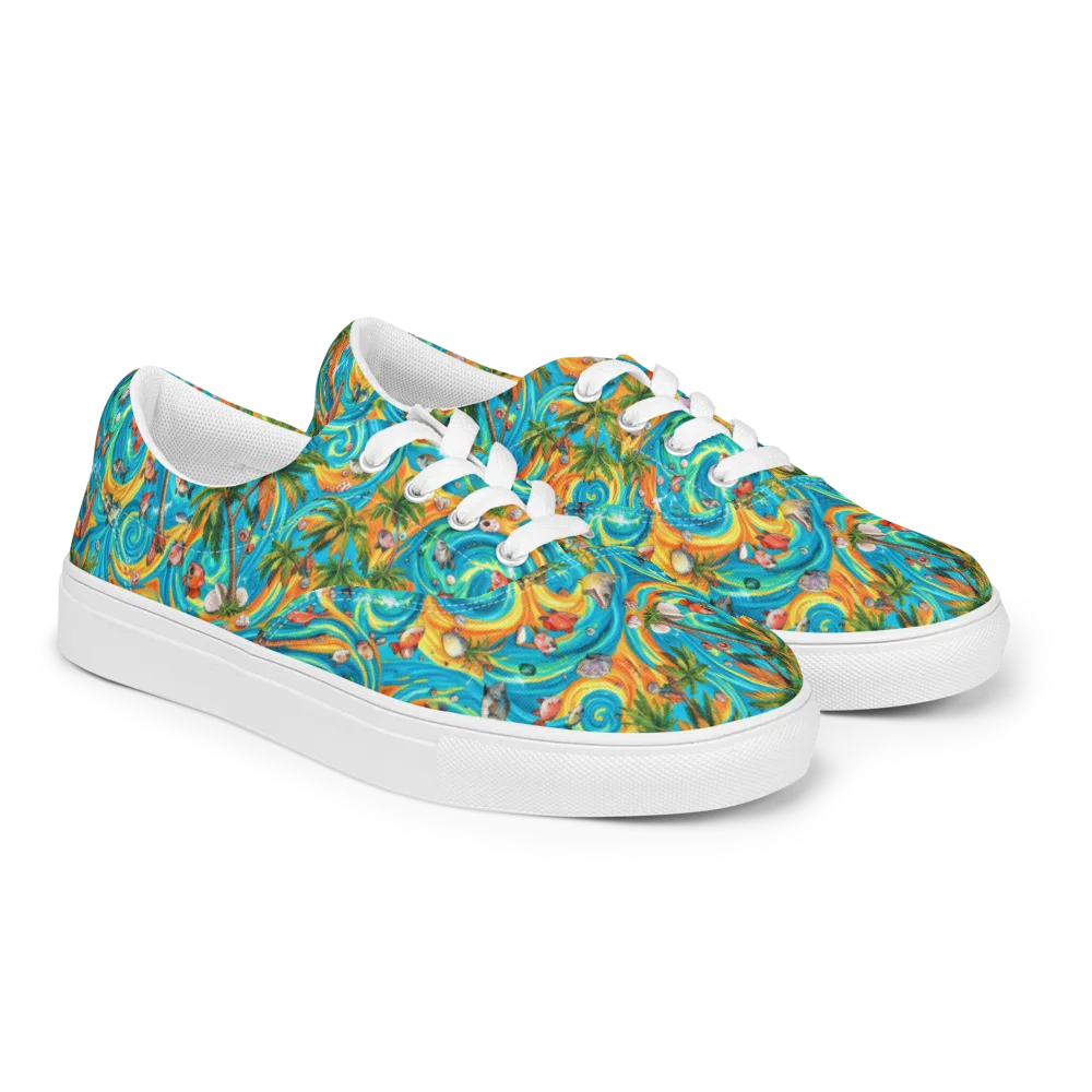 Paradise Gyre on Men's Lace-Up Canvas Shoes — Right Front