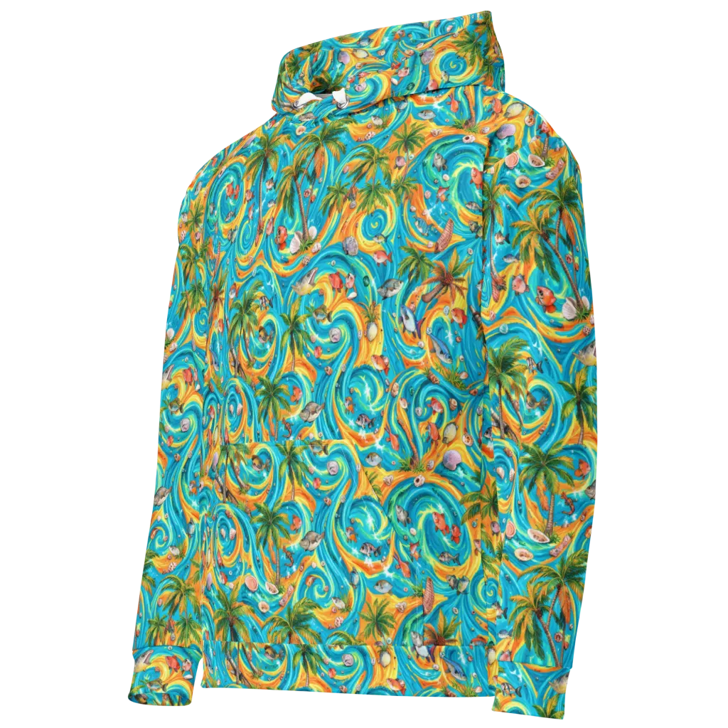 Paradise Gyre on Cotton Hoodie — Left Front