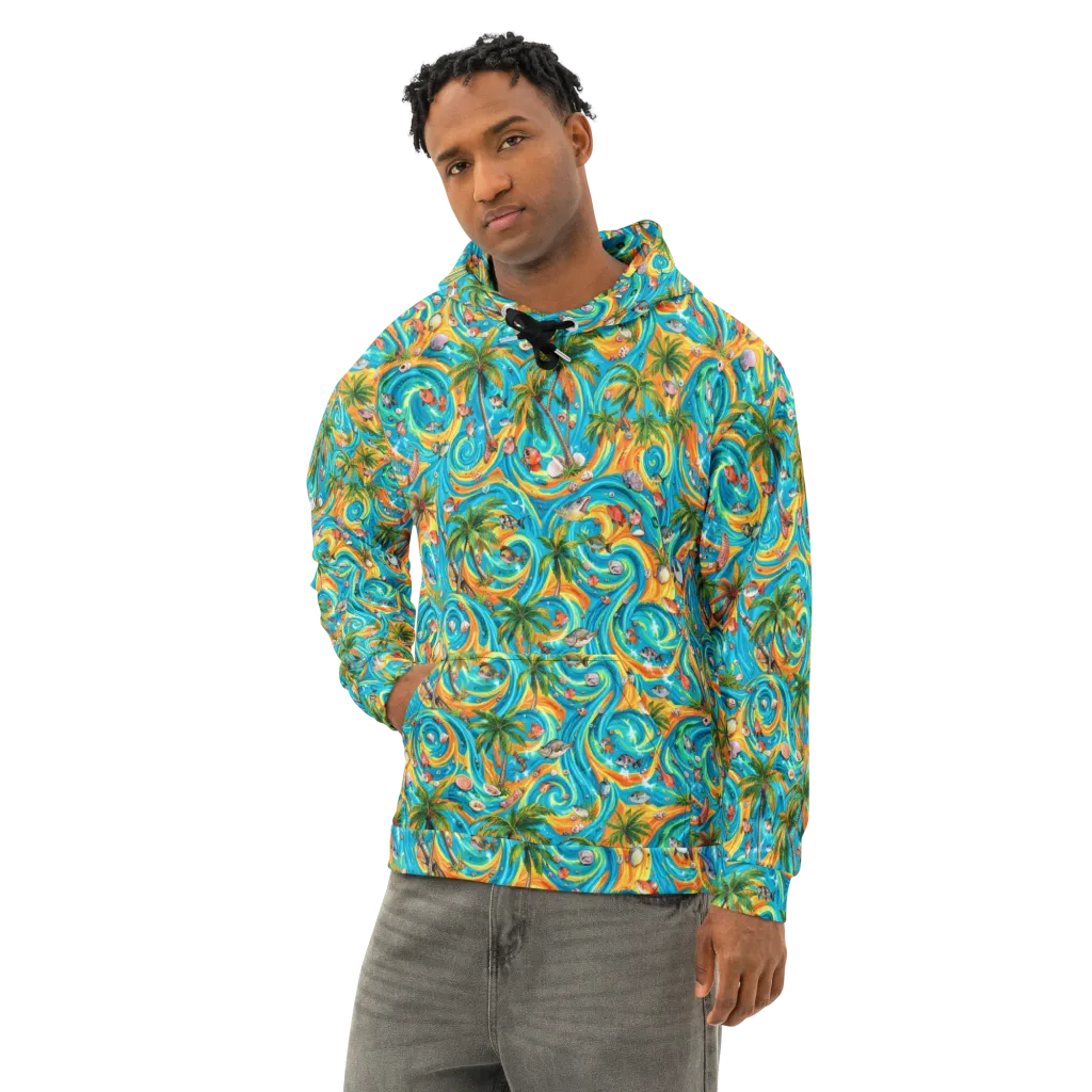 Paradise Gyre on Cotton Hoodie — Left Front