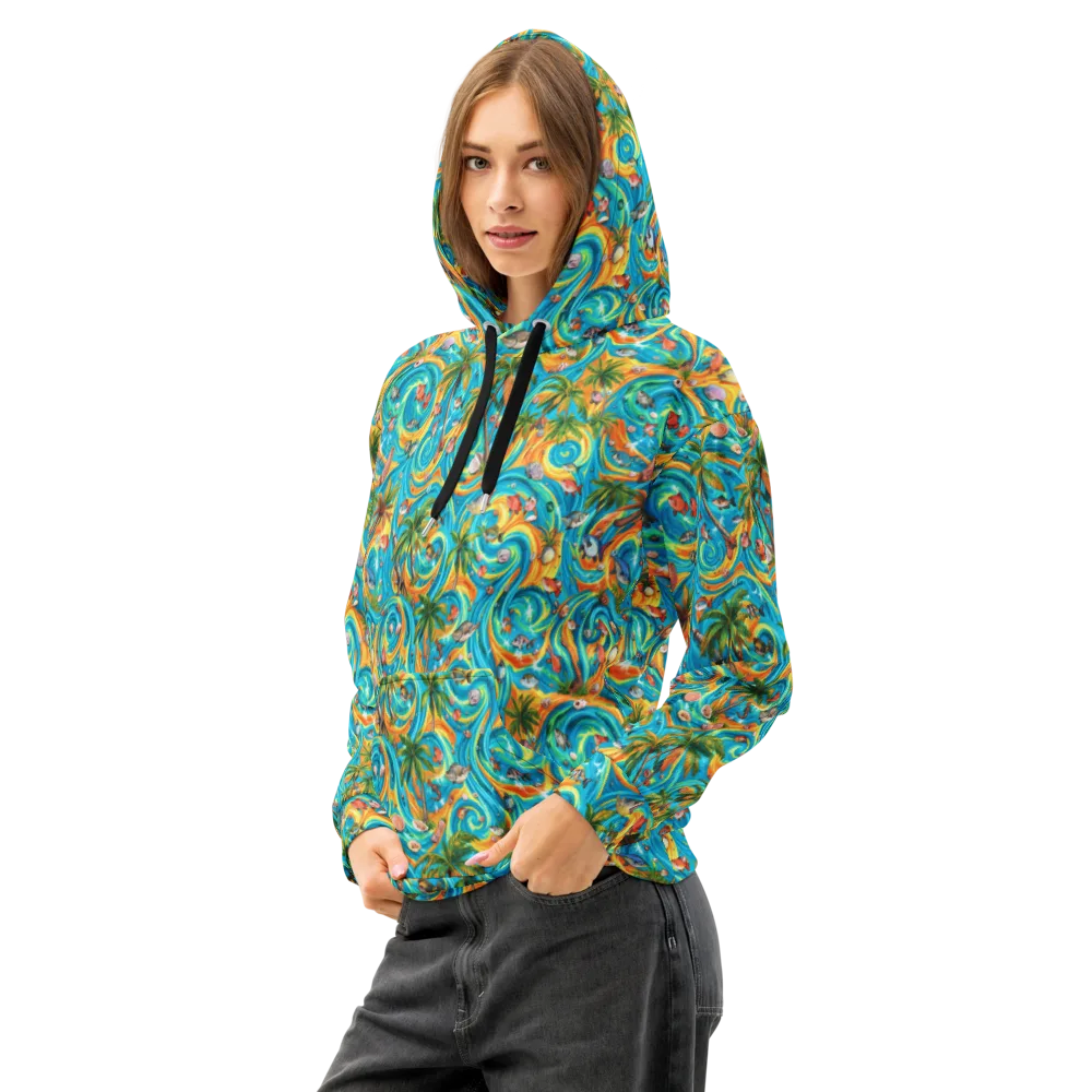 Paradise Gyre on Cotton Hoodie — Left Front