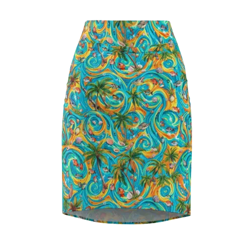 Paradise Gyre on a Pencil Skirt