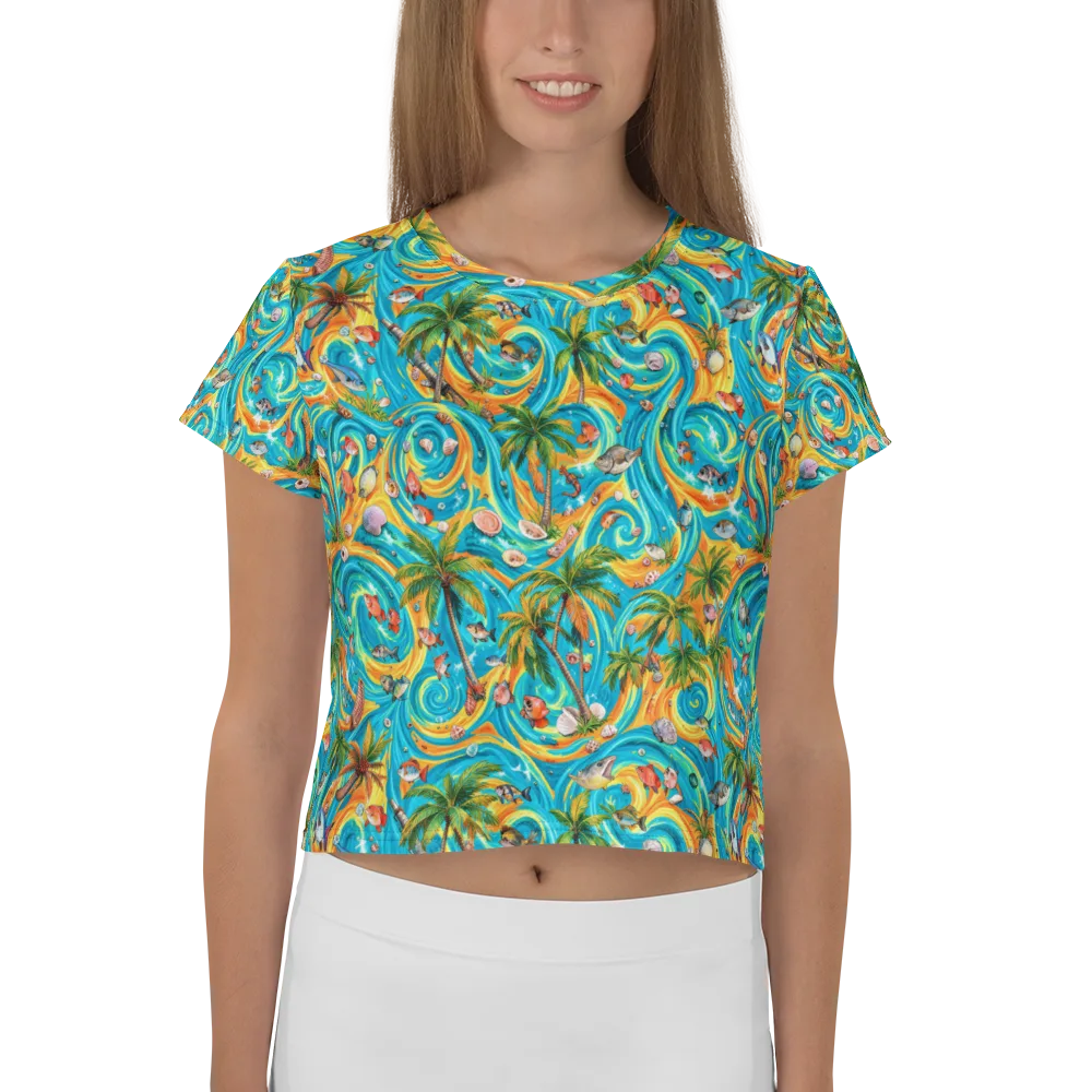 Paradise Gyre on Crop Tee — Front