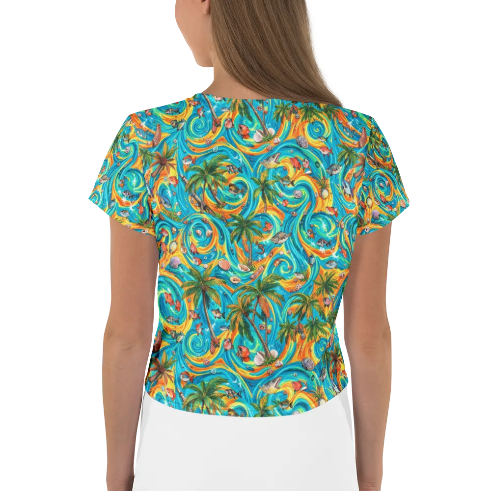 Paradise Gyre on Crop Tee — Back