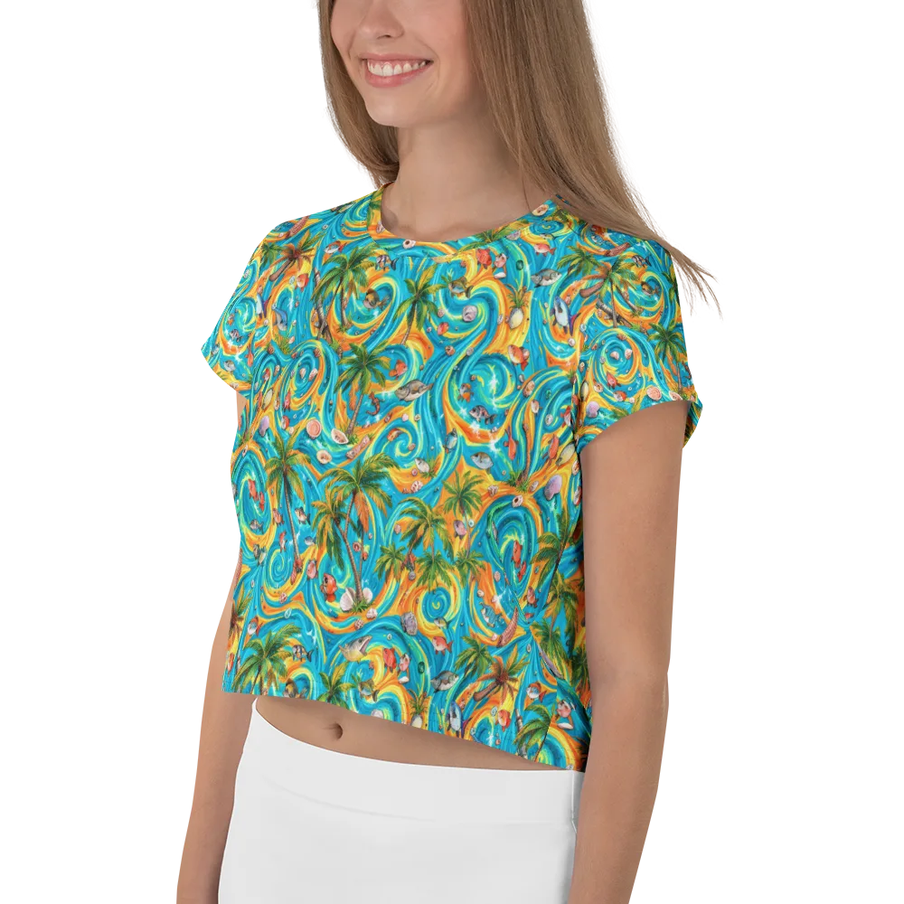 Paradise Gyre on Crop Tee — Left