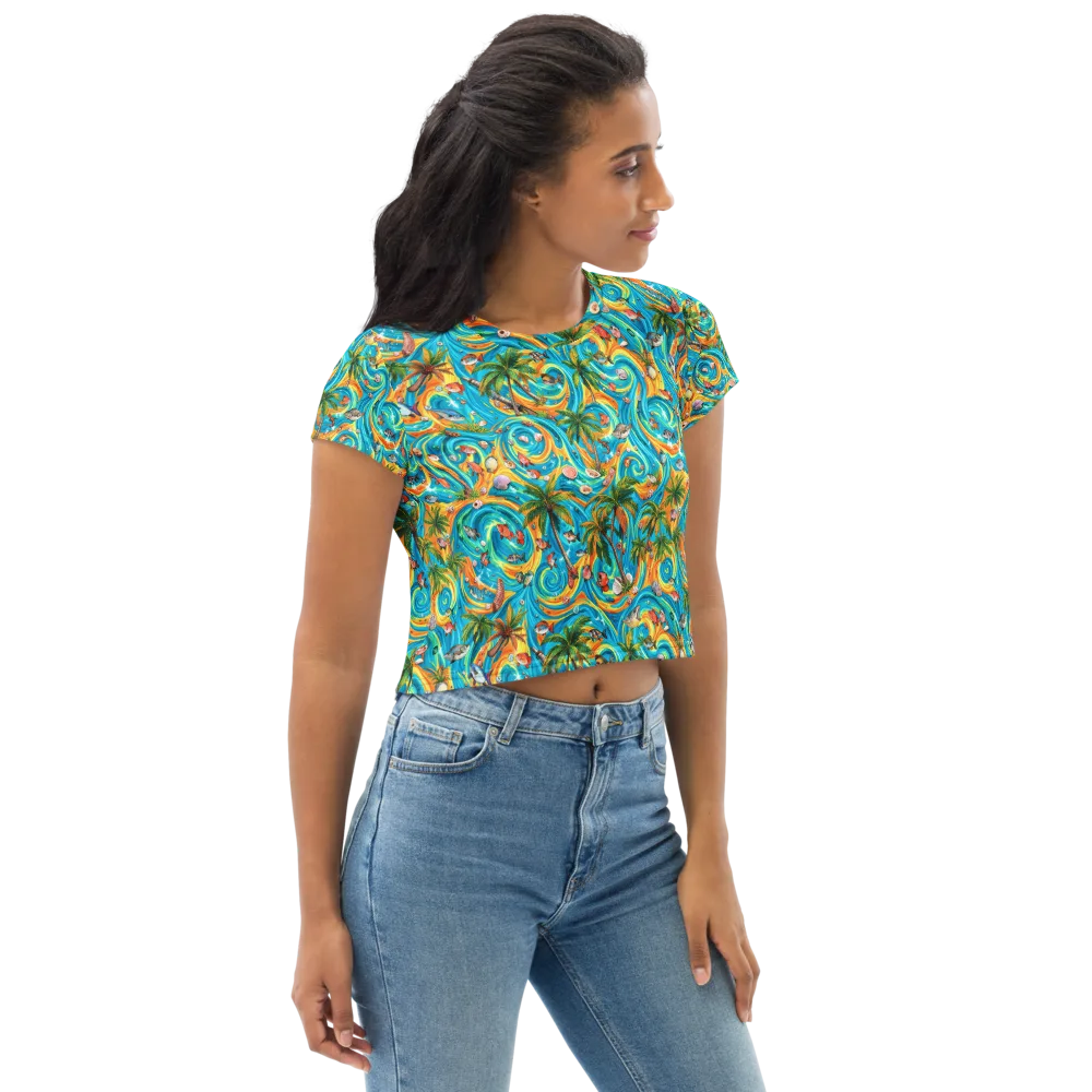 Paradise Gyre on Crop Tee — Right Front