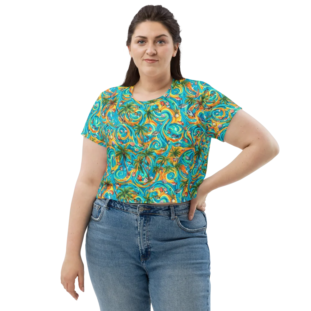 Paradise Gyre on Crop Tee — Front