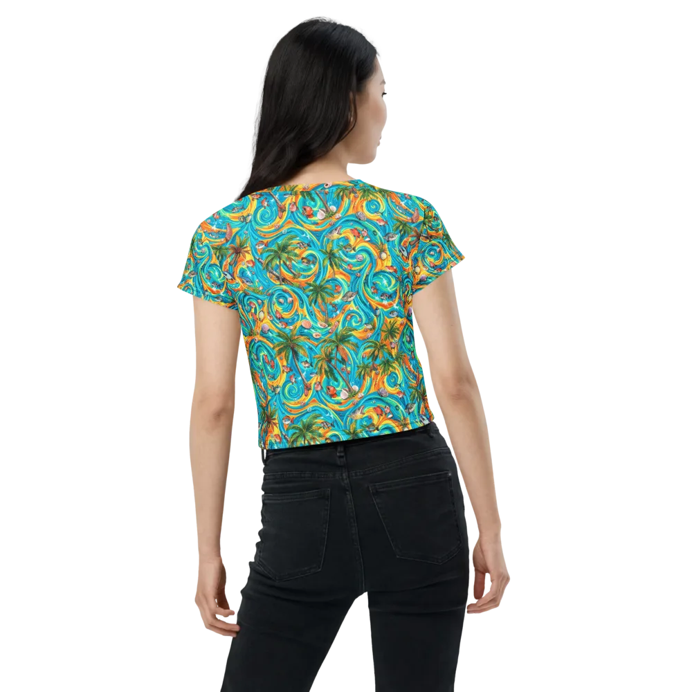 Paradise Gyre on Crop Tee — Back