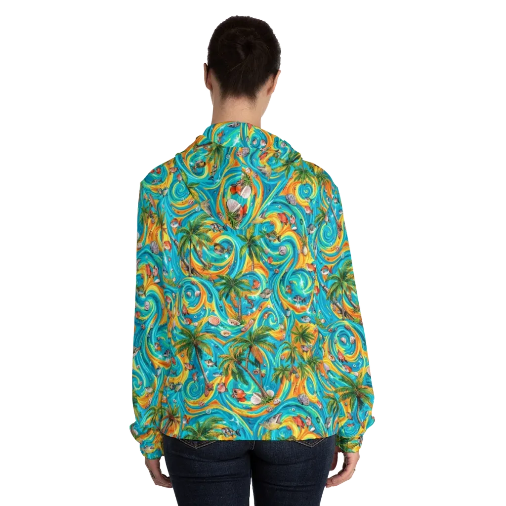 Paradise Gyre on Women's Full-Zip Hoodie — Back On Person