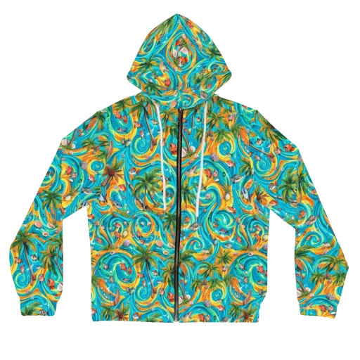 Paradise Gyre on a Women's Full-Zip Hoodie