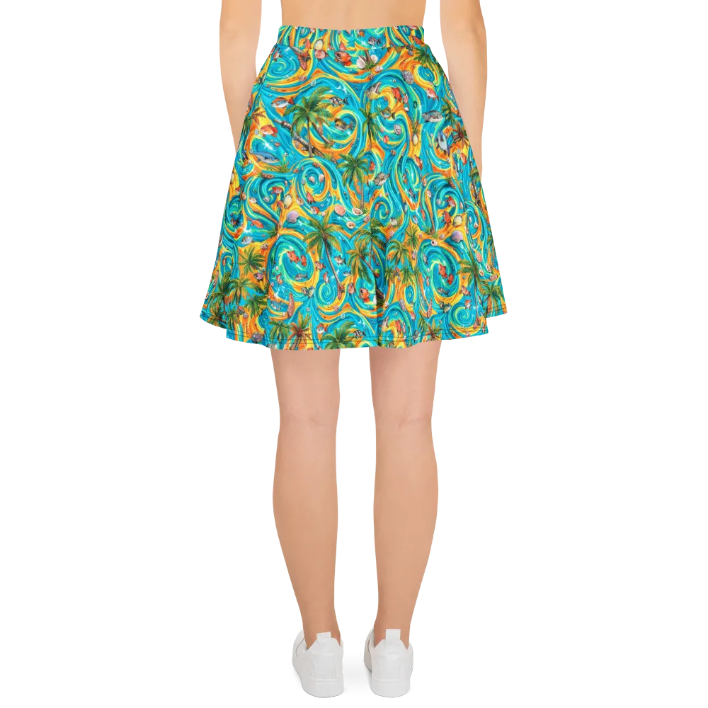 Paradise Gyre on Skater Skirt — Back
