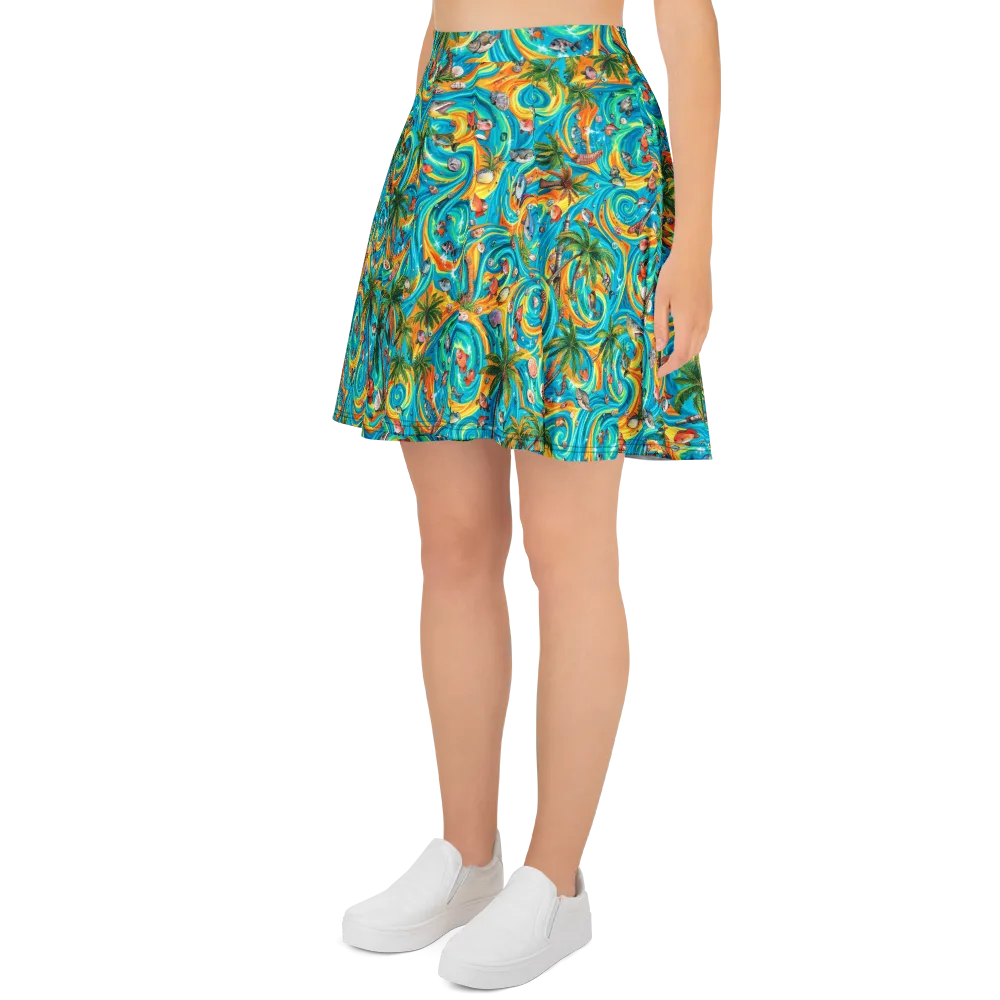 Paradise Gyre on Skater Skirt — Left