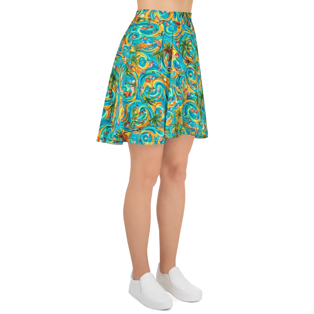 Paradise Gyre on Skater Skirt — Right