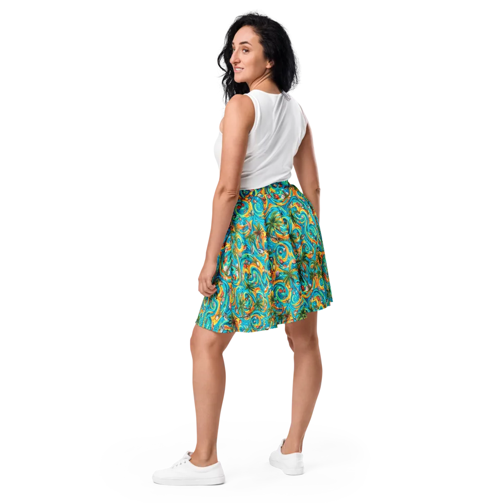 Paradise Gyre on Skater Skirt — Back