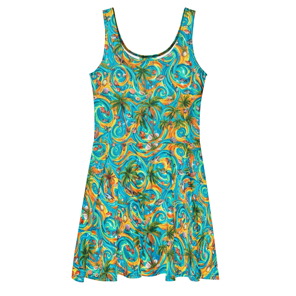 Paradise Gyre on Skater Dress — Front