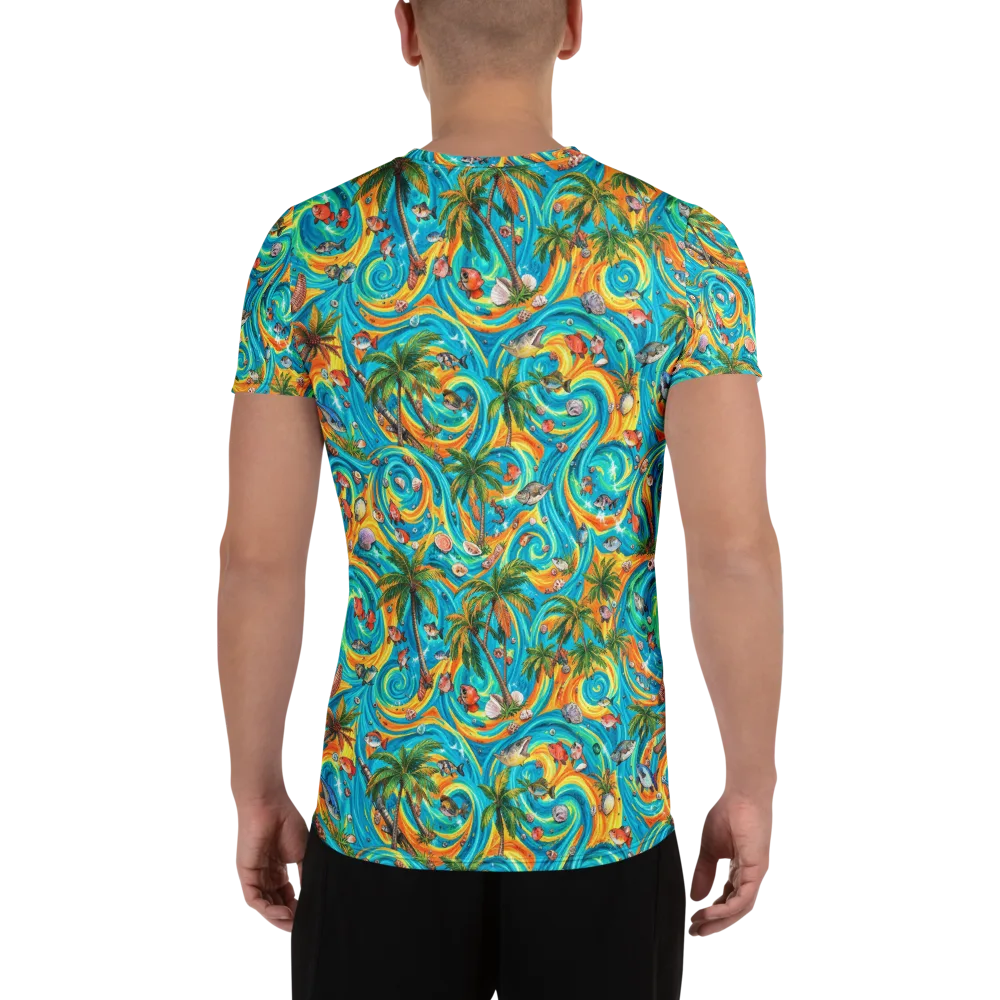 Paradise Gyre on Men's Athletic T-Shirt — Back