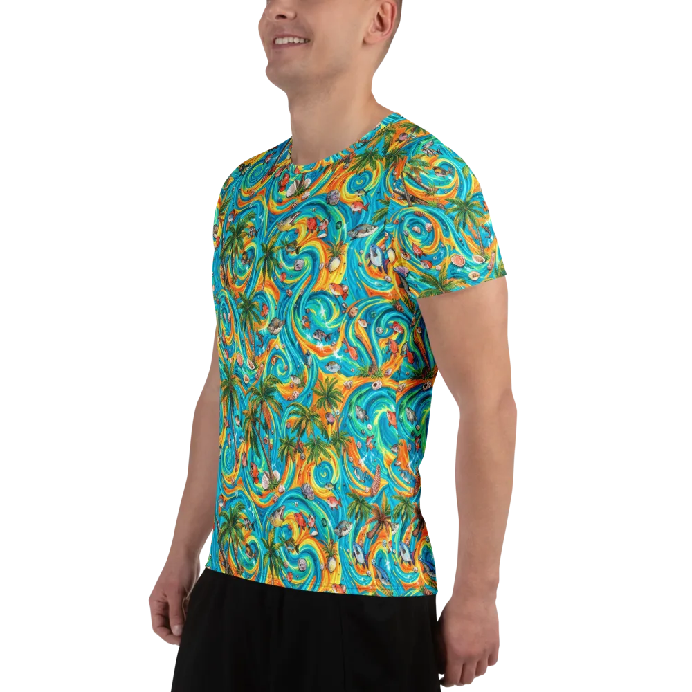 Paradise Gyre on Men's Athletic T-Shirt — Left