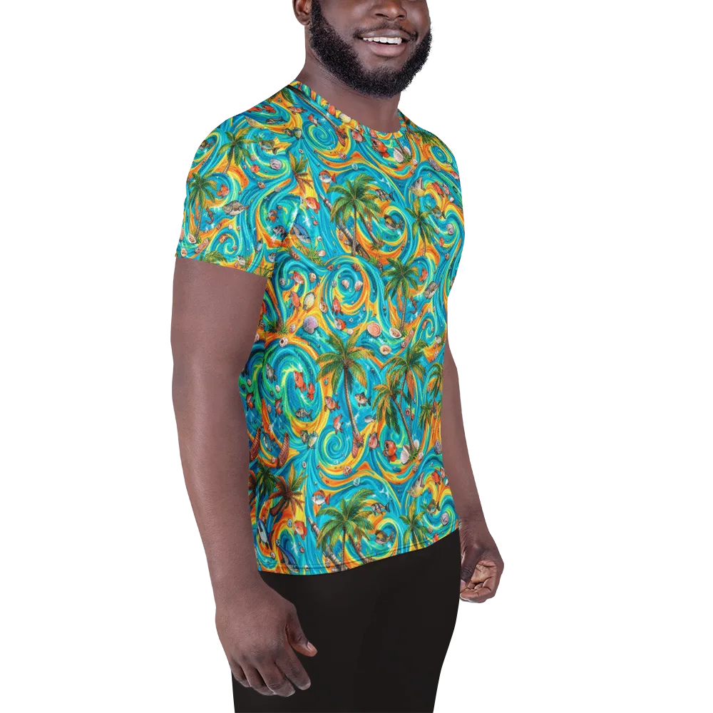 Paradise Gyre on Men's Athletic T-Shirt — Right