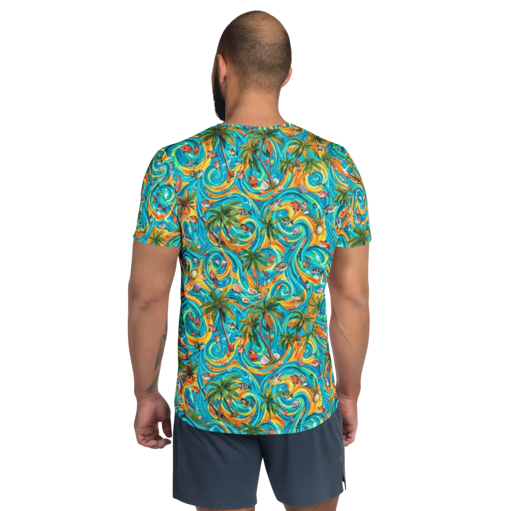 Paradise Gyre on Men's Athletic T-Shirt — Back