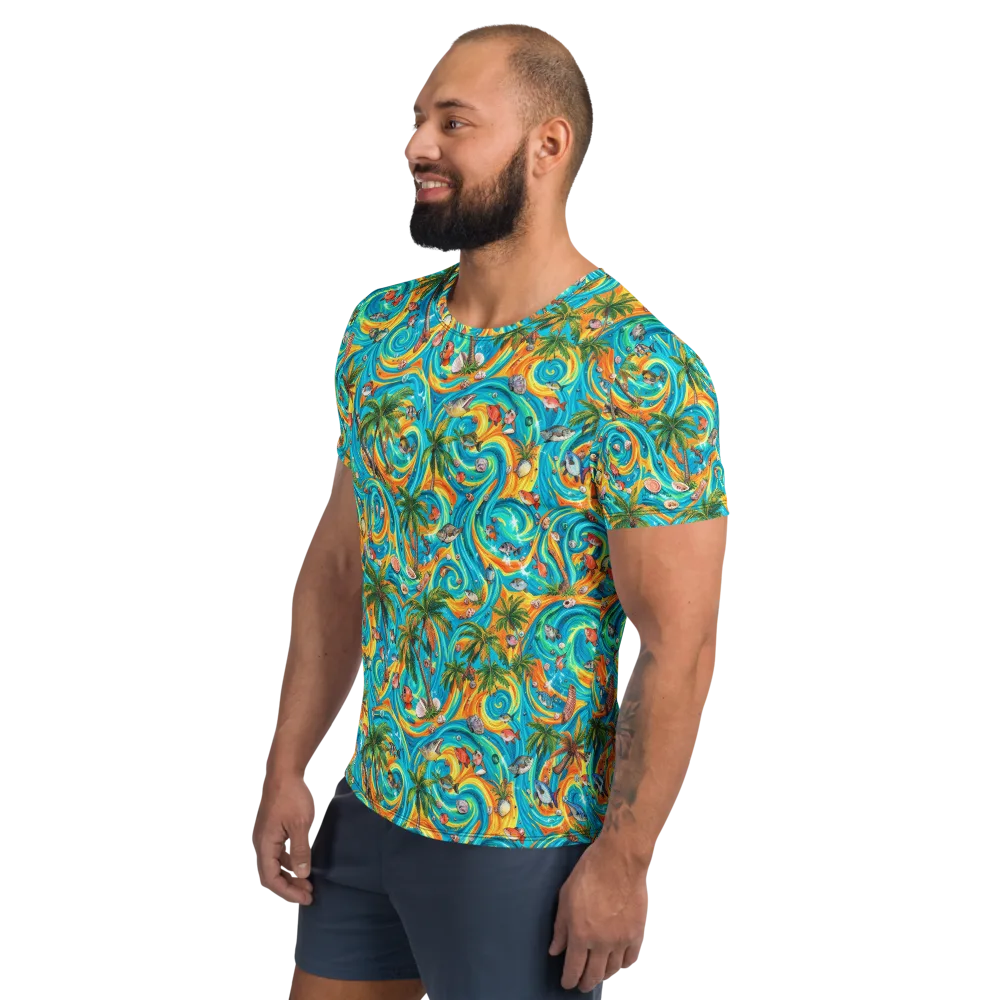 Paradise Gyre on Men's Athletic T-Shirt — Left