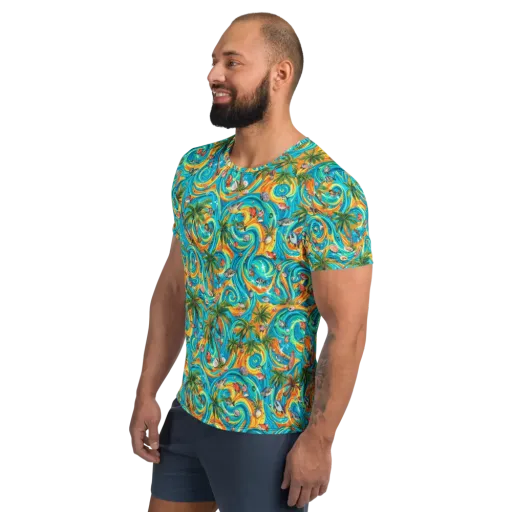 Paradise Gyre on a Men's Athletic T-Shirt