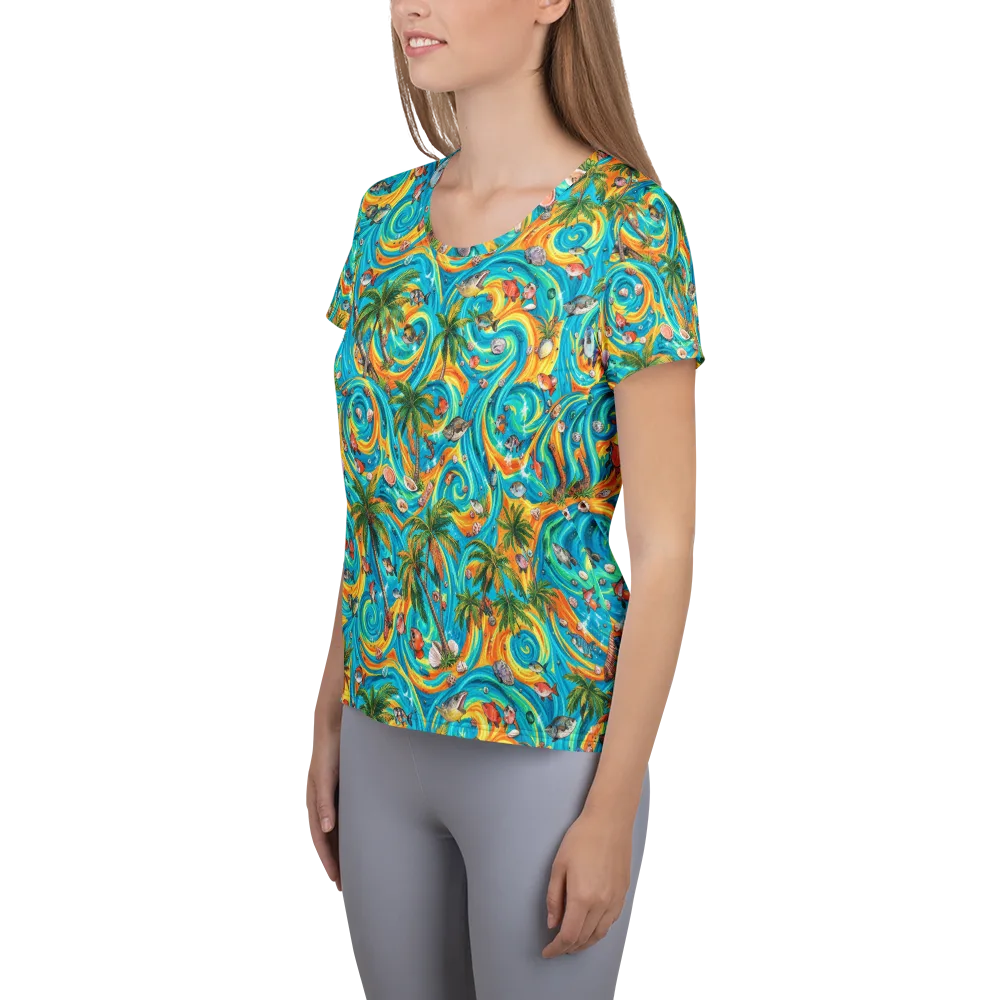 Paradise Gyre on Women's Athletic T-Shirt — Left