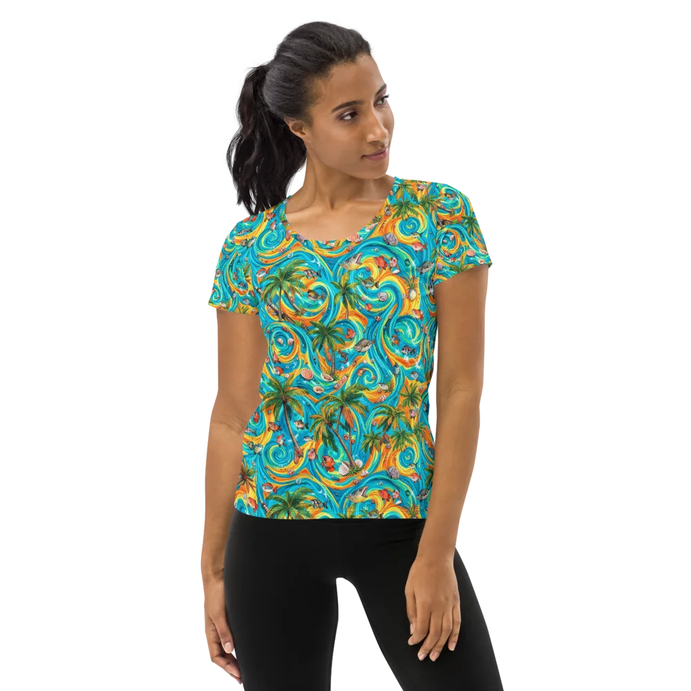 Paradise Gyre on Women's Athletic T-Shirt — Front