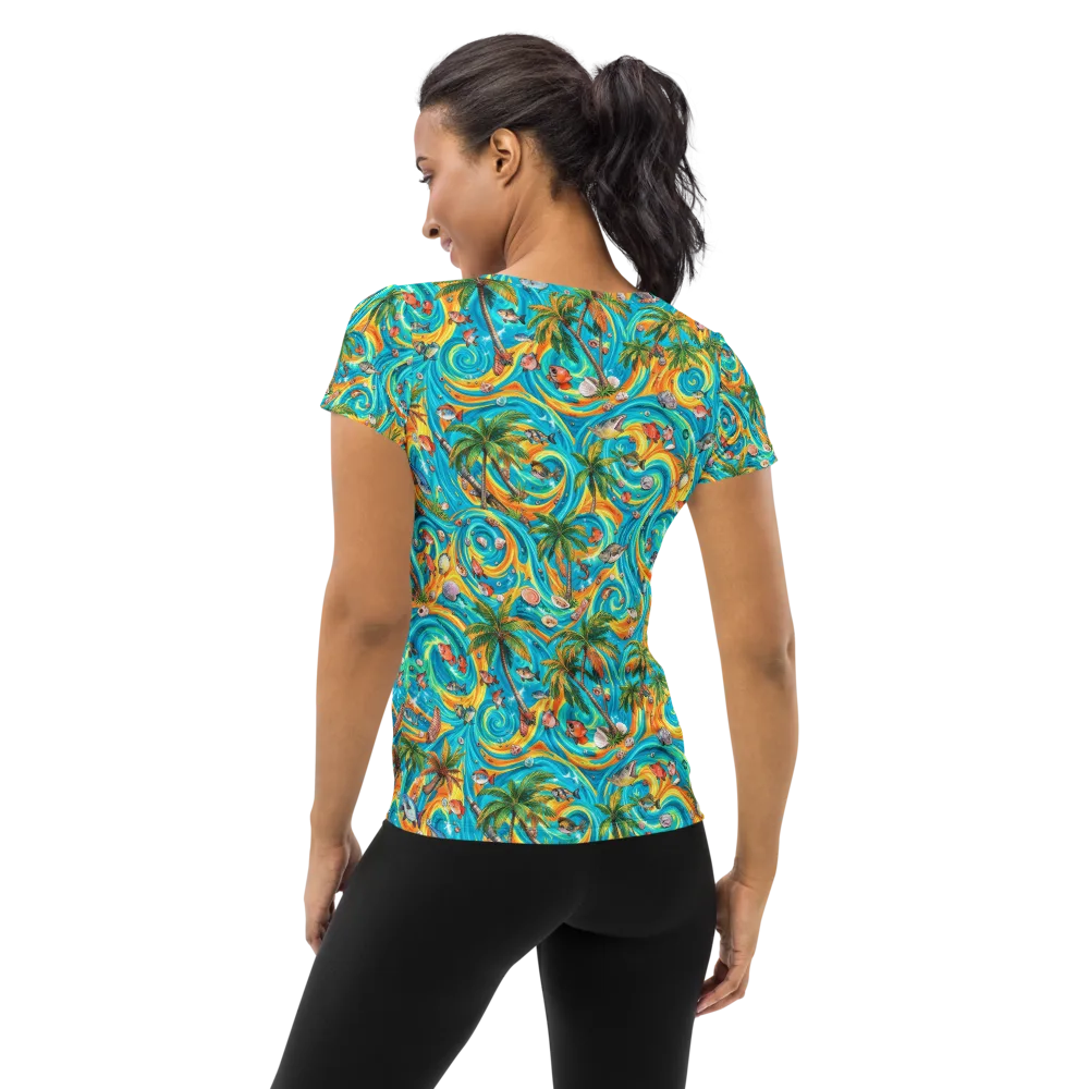 Paradise Gyre on Women's Athletic T-Shirt — Back