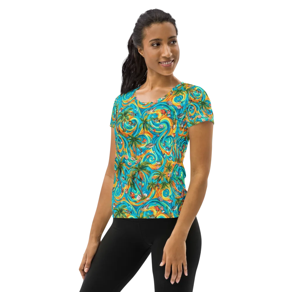Paradise Gyre on Women's Athletic T-Shirt — Left