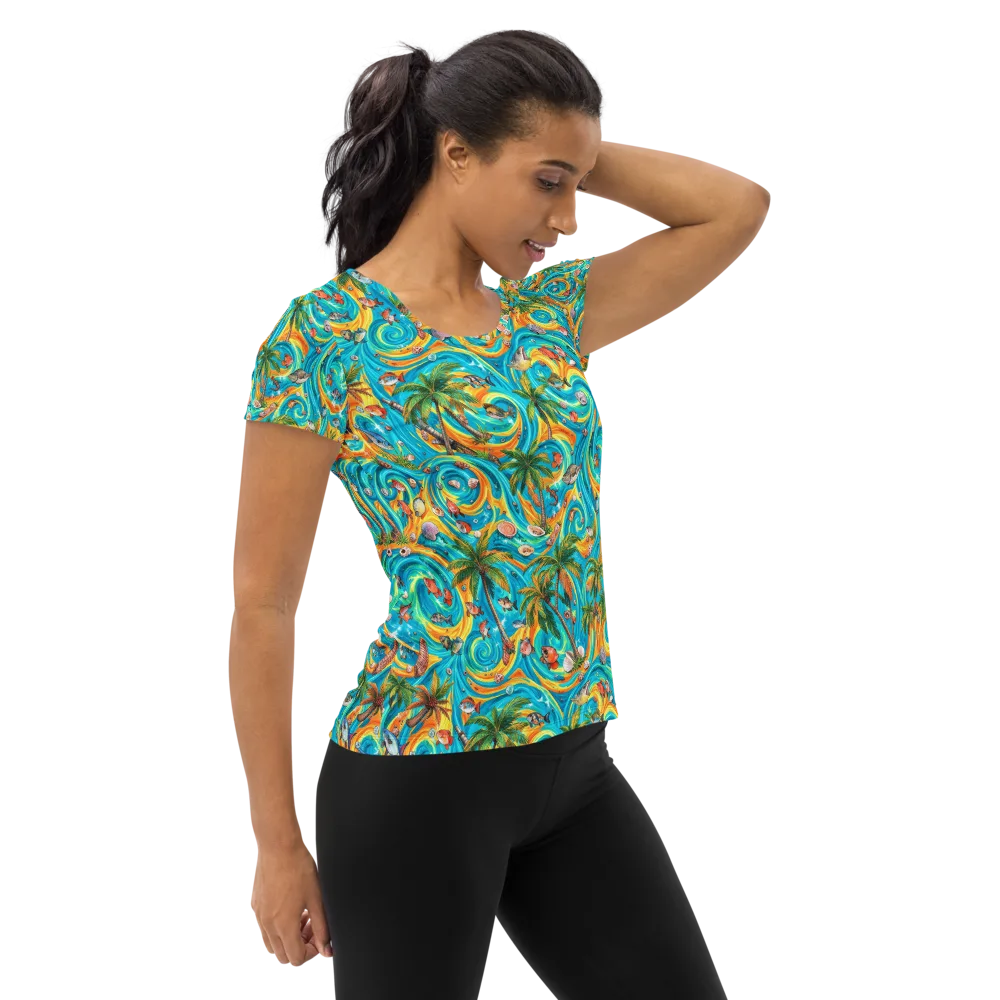 Paradise Gyre on Women's Athletic T-Shirt — Right