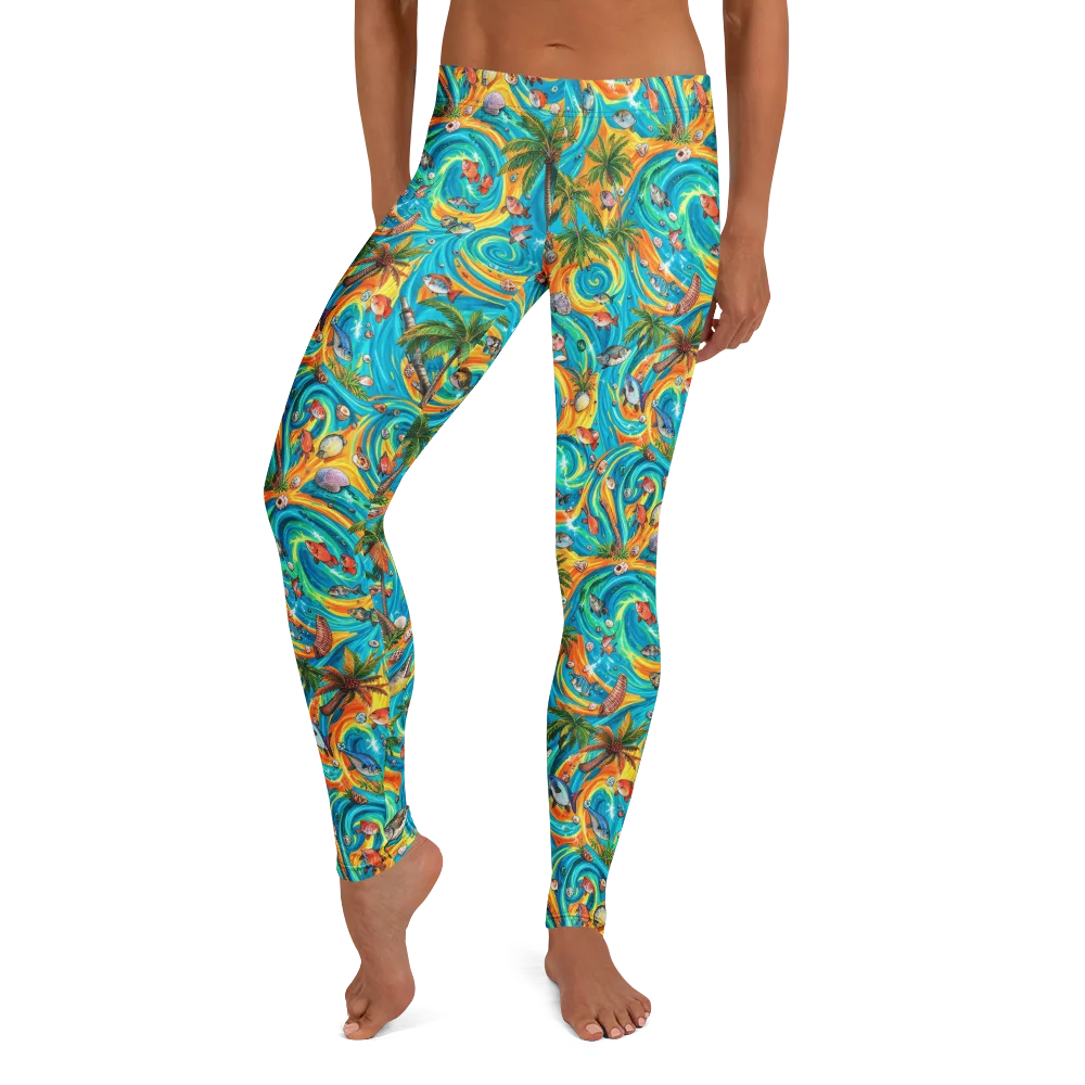 Paradise Gyre on Leggings — Front