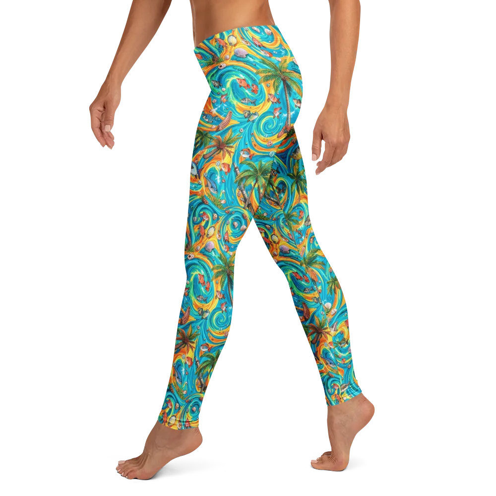 Paradise Gyre on Leggings — Left