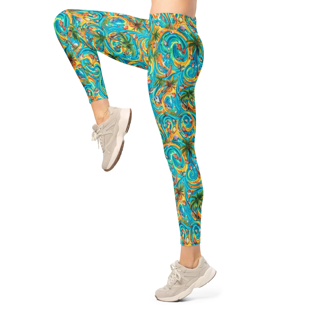 Paradise Gyre on Leggings — Left