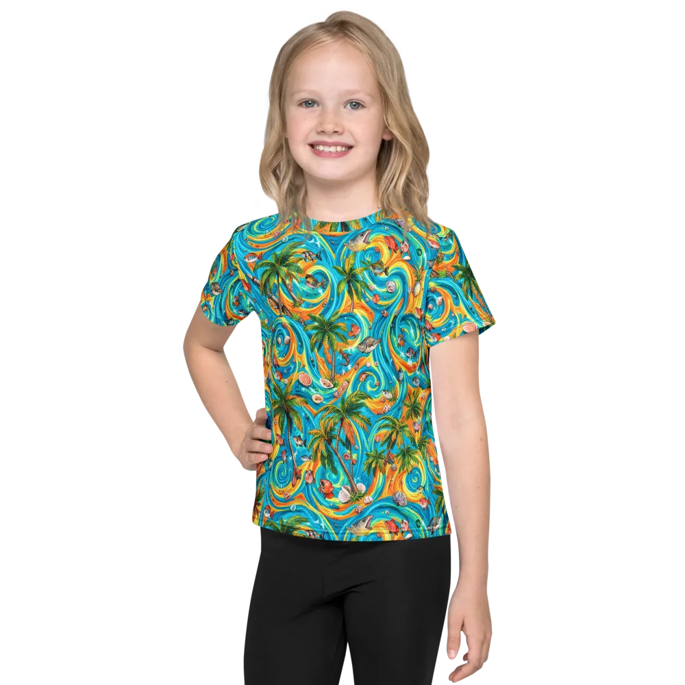 Paradise Gyre on Kids Crew Neck T-Shirt — Front