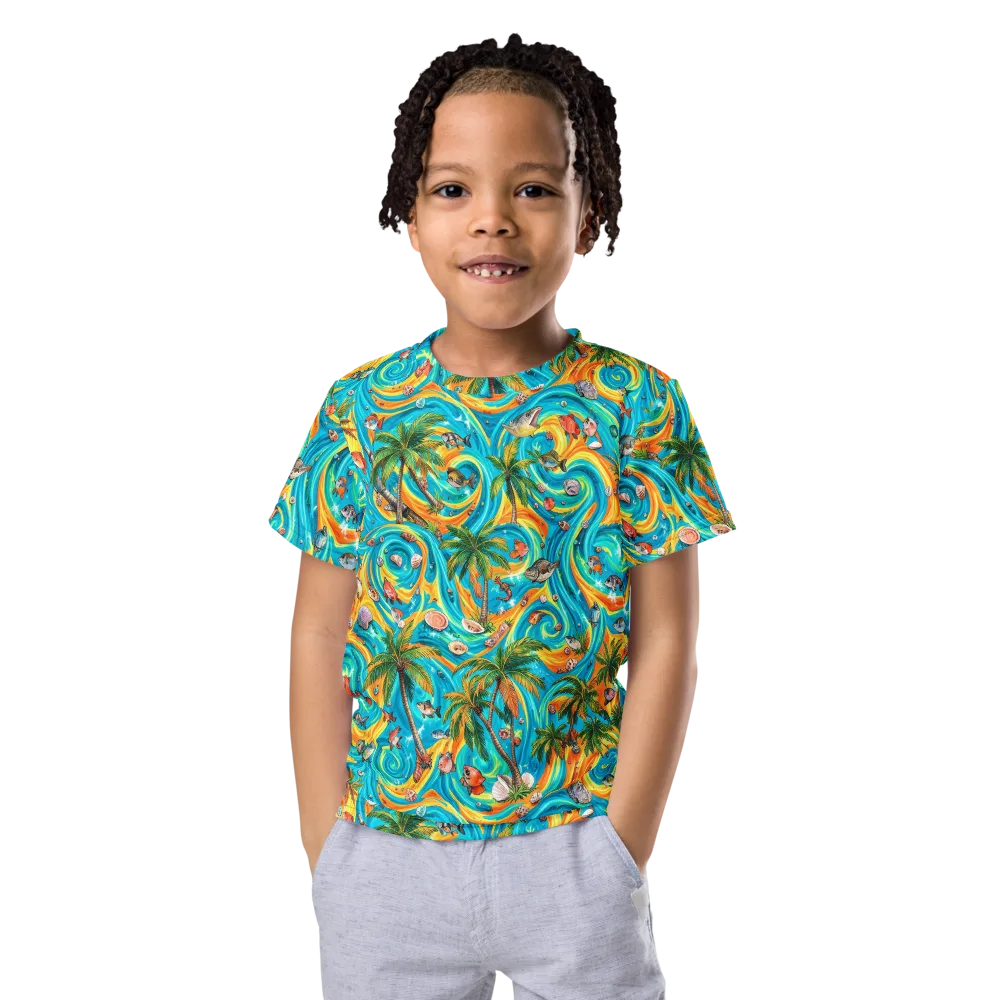 Paradise Gyre on Kids Crew Neck T-Shirt — Front