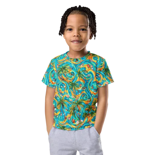 Paradise Gyre on a Kids Crew Neck T-Shirt