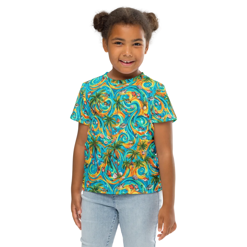 Paradise Gyre on Kids Crew Neck T-Shirt — Front