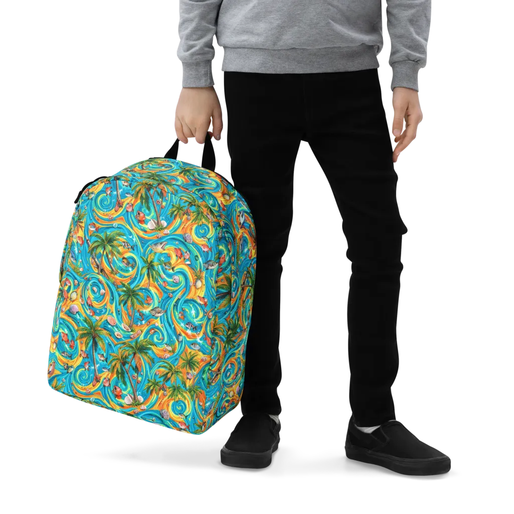 Paradise Gyre on Minimalist Backpack — Zoomed-in
