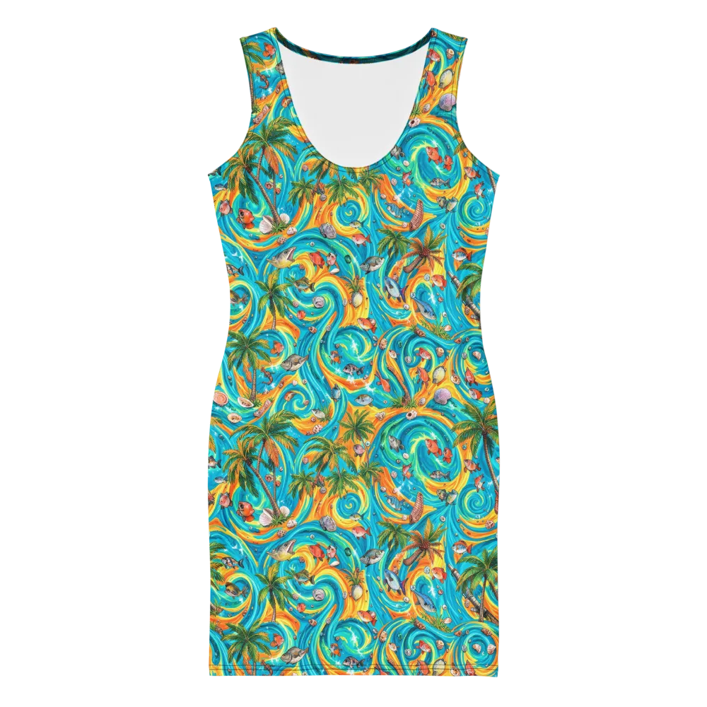 Paradise Gyre on Bodycon Dress — Front