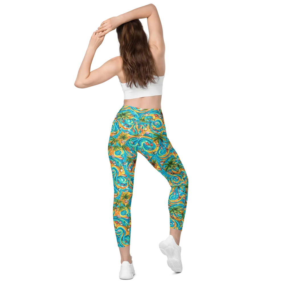 Paradise Gyre on Leggings with Pockets — Back