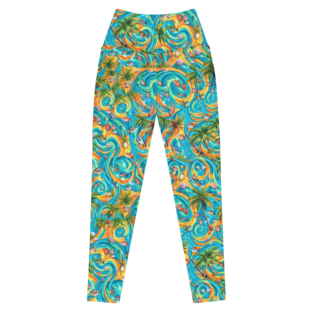 Paradise Gyre on Leggings with Pockets — Front