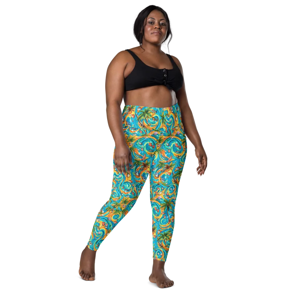 Paradise Gyre on Leggings with Pockets — Front